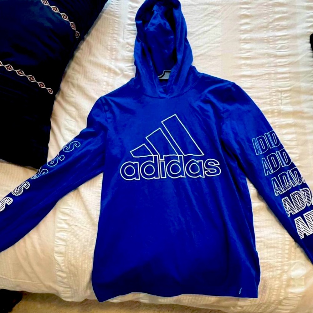 Adidas boys long sleeve hoodie shirt Size 10/12